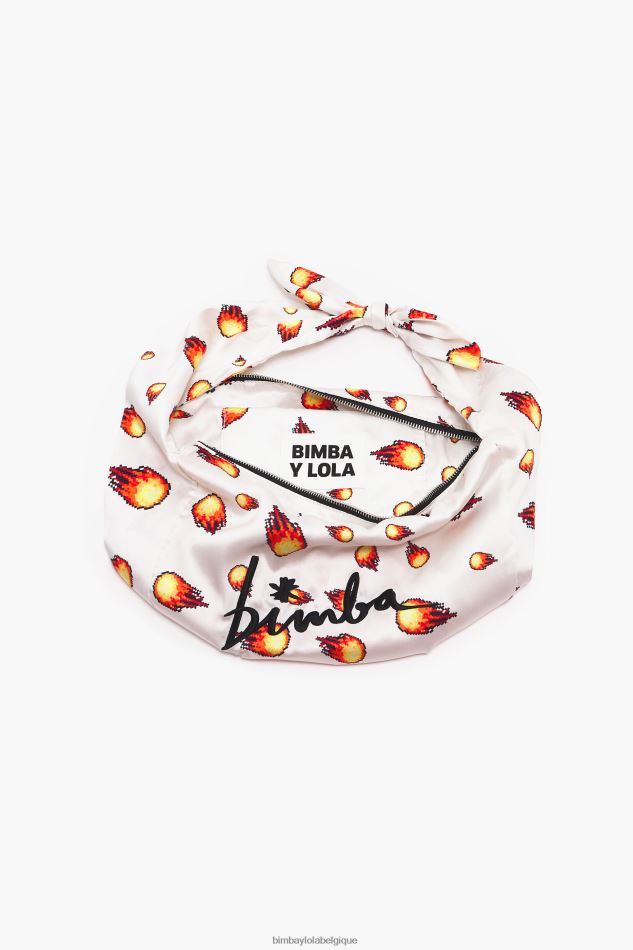 accessoires Bimba Y Lola sac seau en nylon imprimé feu HV4486120