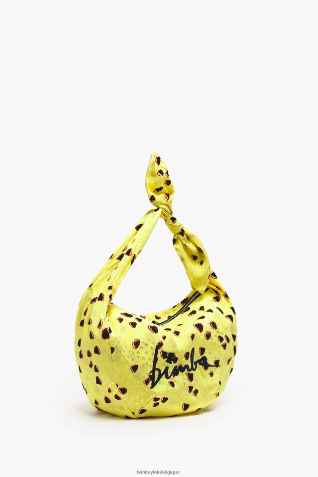 accessoires Bimba Y Lola sac seau en nylon à petits cœurs jaune HV4486119