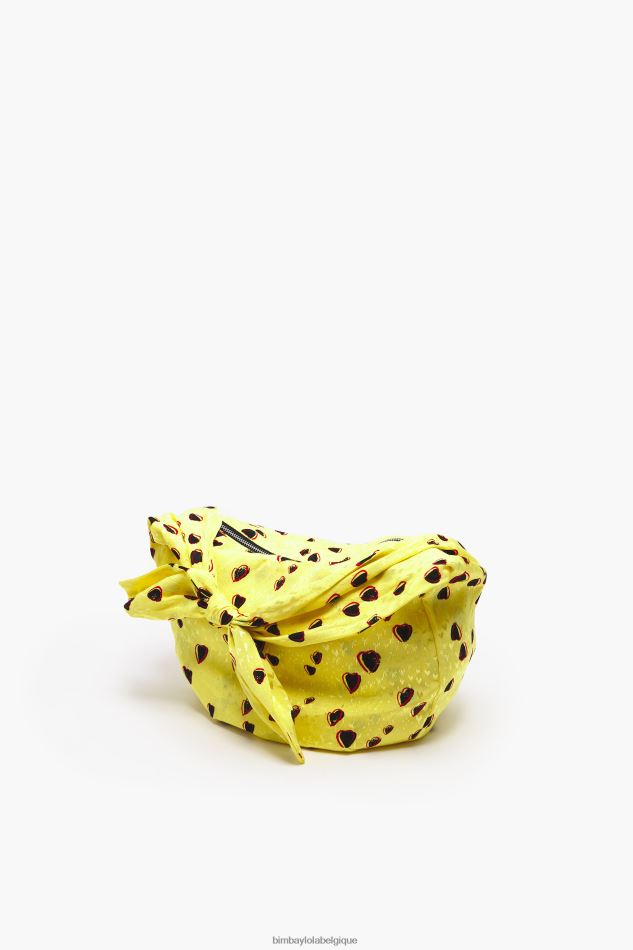 accessoires Bimba Y Lola sac seau en nylon à petits cœurs jaune HV4486119