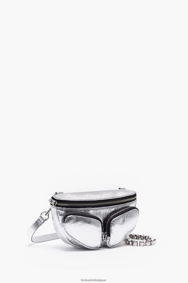 accessoires Bimba Y Lola sac banane de poche en cuir argent HV448623