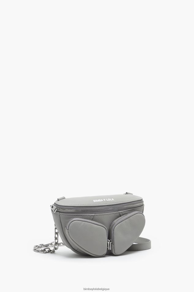 accessoires Bimba Y Lola sac banane de poche en cuir gris HV448615