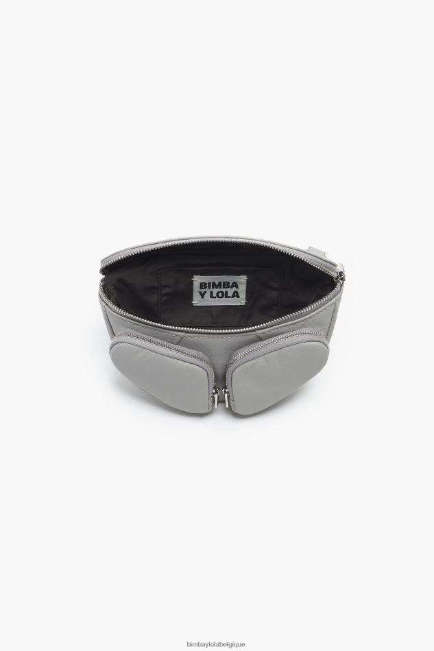 accessoires Bimba Y Lola sac banane de poche en cuir gris HV448615