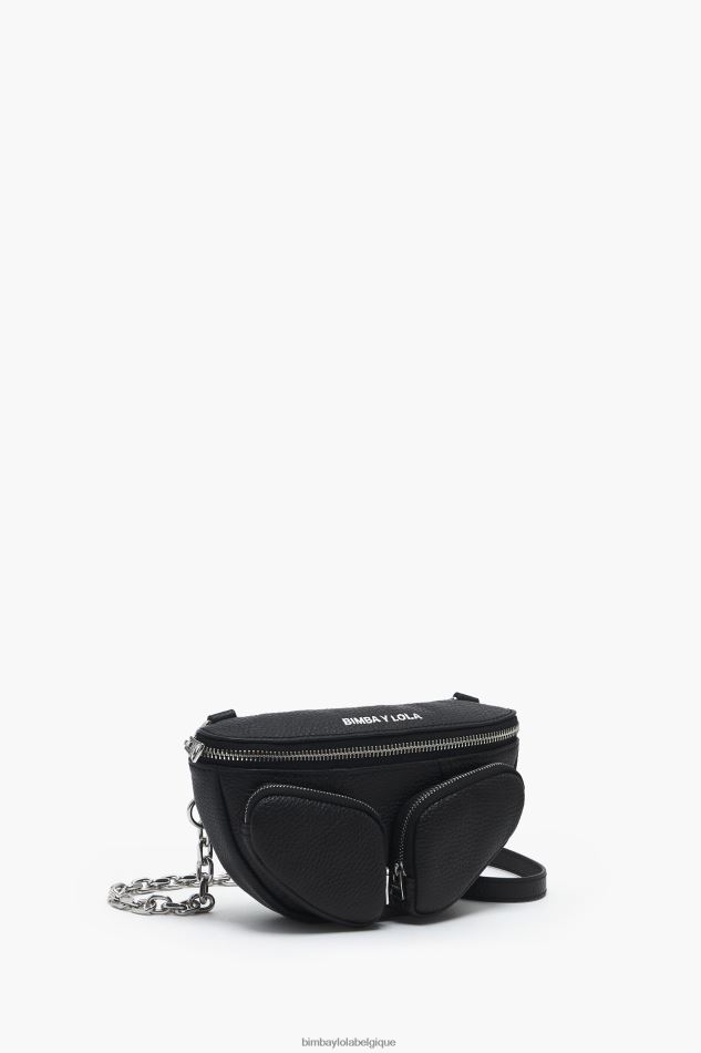 accessoires Bimba Y Lola sac banane de poche en cuir noir HV448614