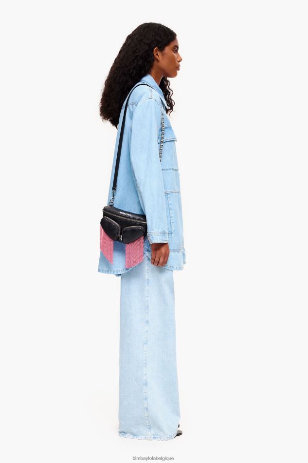 accessoires Bimba Y Lola sac banane de poche en cuir noir HV4486170