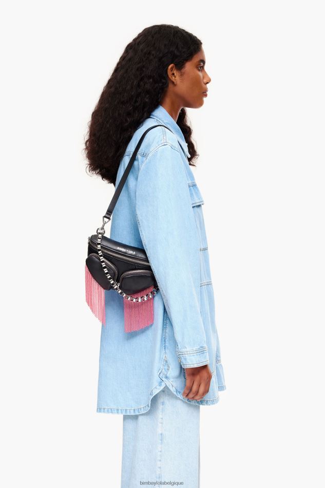 accessoires Bimba Y Lola sac banane de poche en cuir noir HV448621