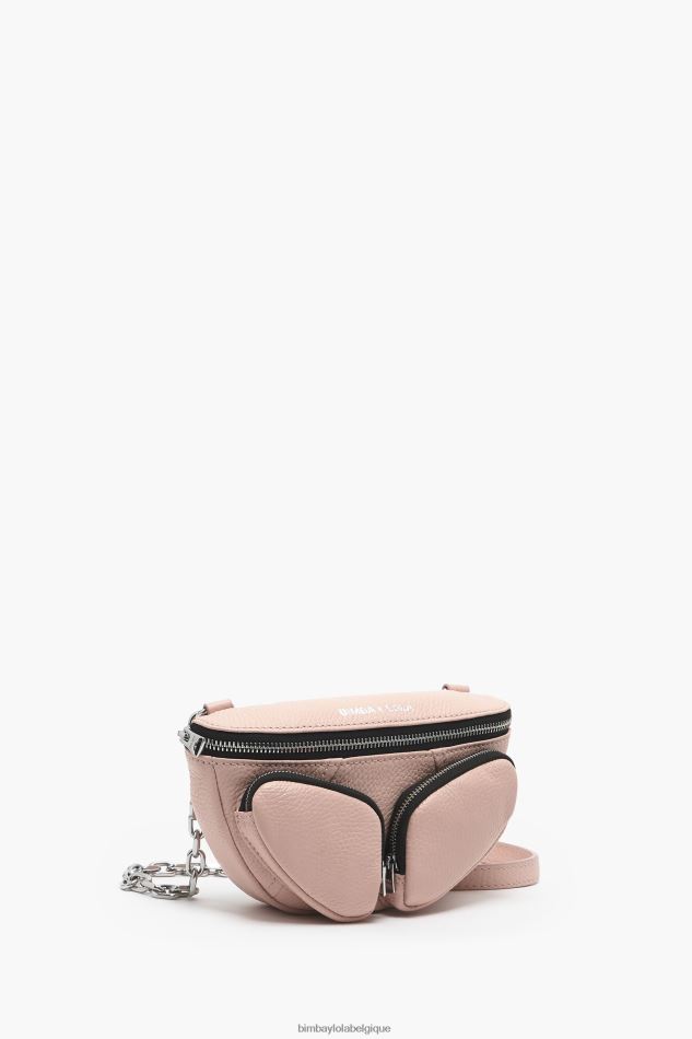 accessoires Bimba Y Lola sac banane de poche en cuir rose HV448616