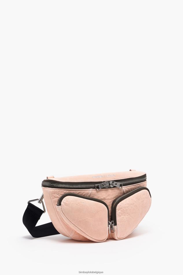 accessoires Bimba Y Lola sac banane de poche en cuir rose HV448618