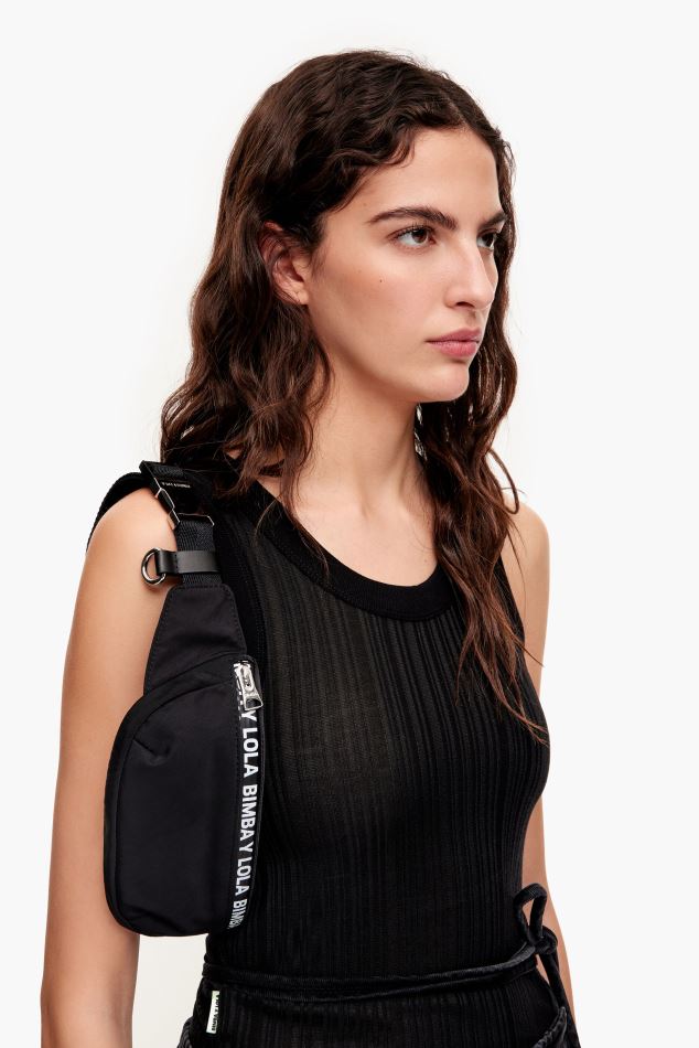 accessoires Bimba Y Lola sac banane en nylon noir HV4486166