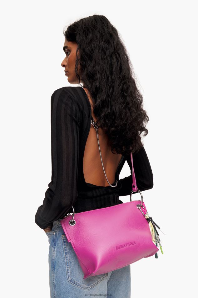 accessoires Bimba Y Lola sac à bandoulière en cuir fuchsia HV448641