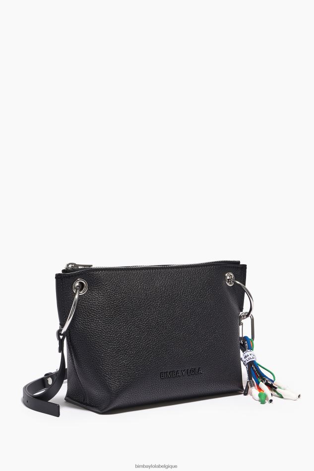 accessoires Bimba Y Lola sac à bandoulière en cuir noir HV448643