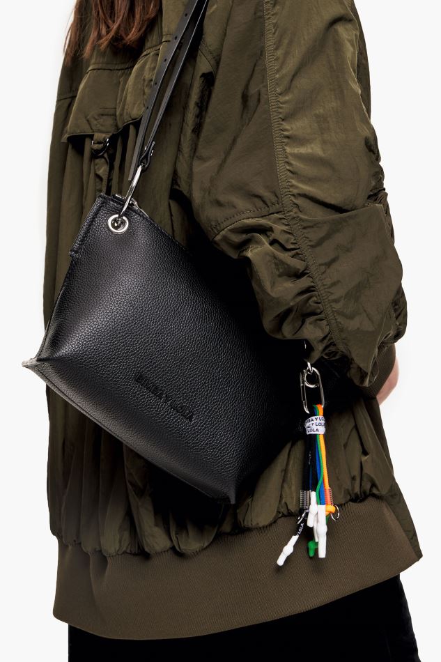 accessoires Bimba Y Lola sac à bandoulière en cuir noir HV448643