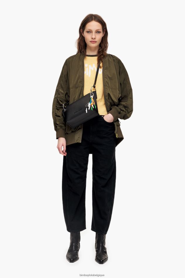 accessoires Bimba Y Lola sac à bandoulière en cuir noir HV448643