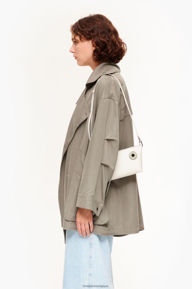accessoires Bimba Y Lola sac bandoulière trapèze en cuir blanc HV448613