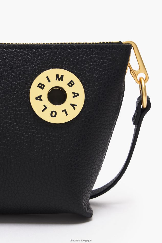 accessoires Bimba Y Lola sac bandoulière trapèze en cuir noir HV448612