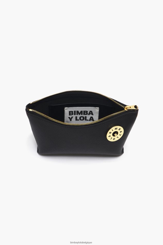 accessoires Bimba Y Lola sac bandoulière trapèze en cuir noir HV448612