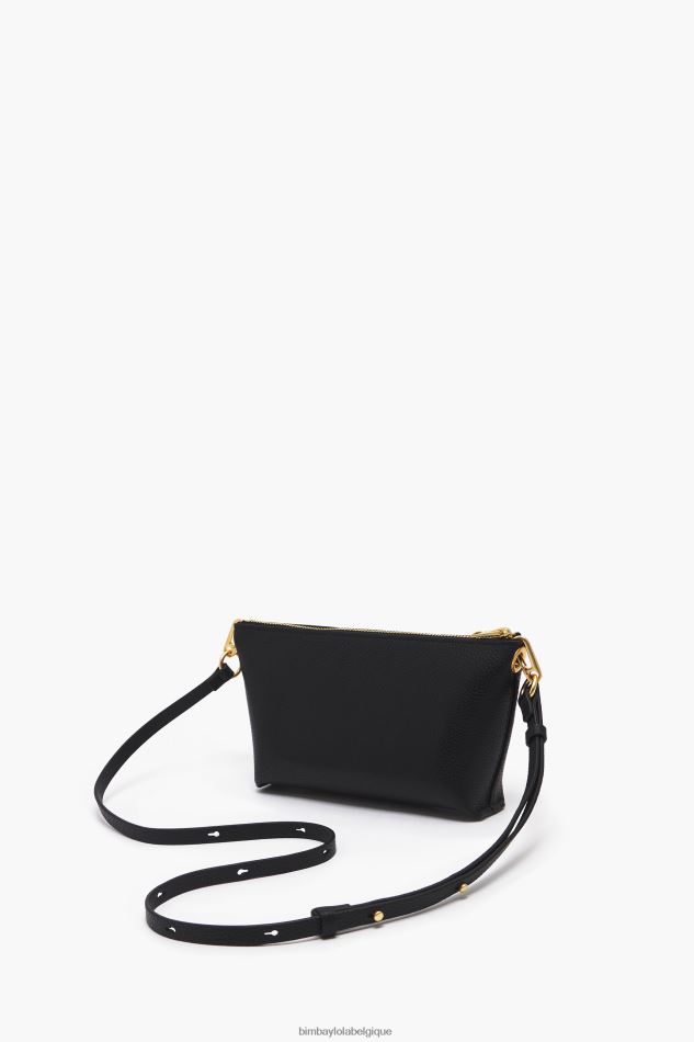 accessoires Bimba Y Lola sac bandoulière trapèze en cuir noir HV448612