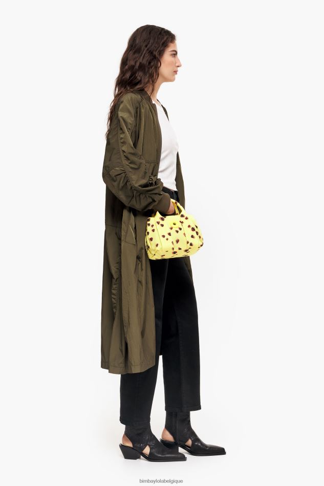 accessoires Bimba Y Lola sac cabas en nylon à imprimé petits cœurs jaune HV448679