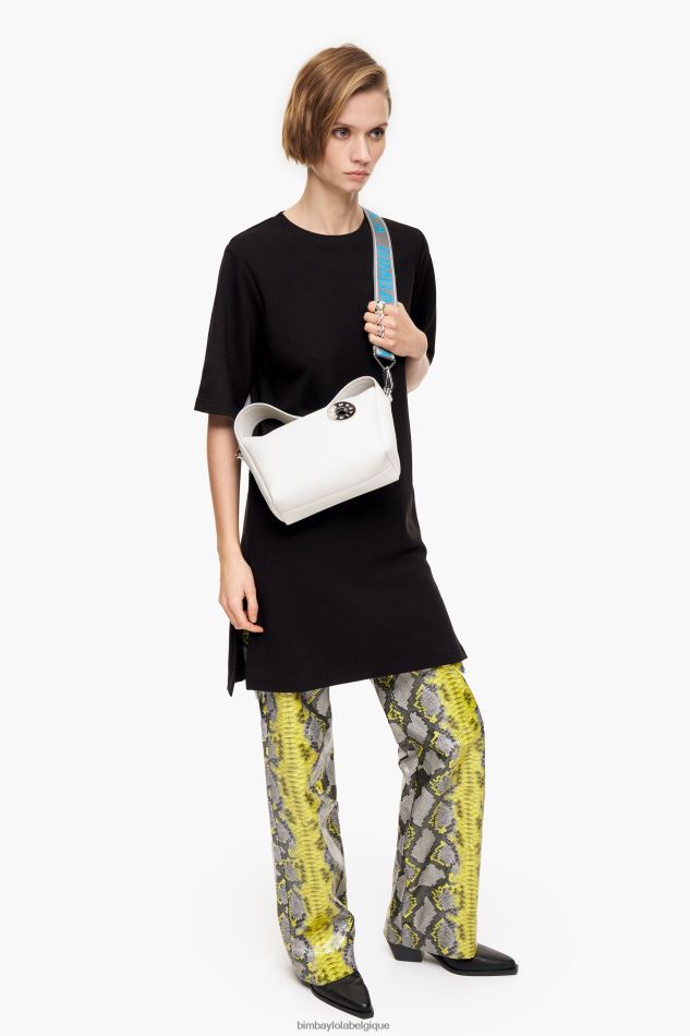 accessoires Bimba Y Lola sac hobo en cuir blanc HV448652