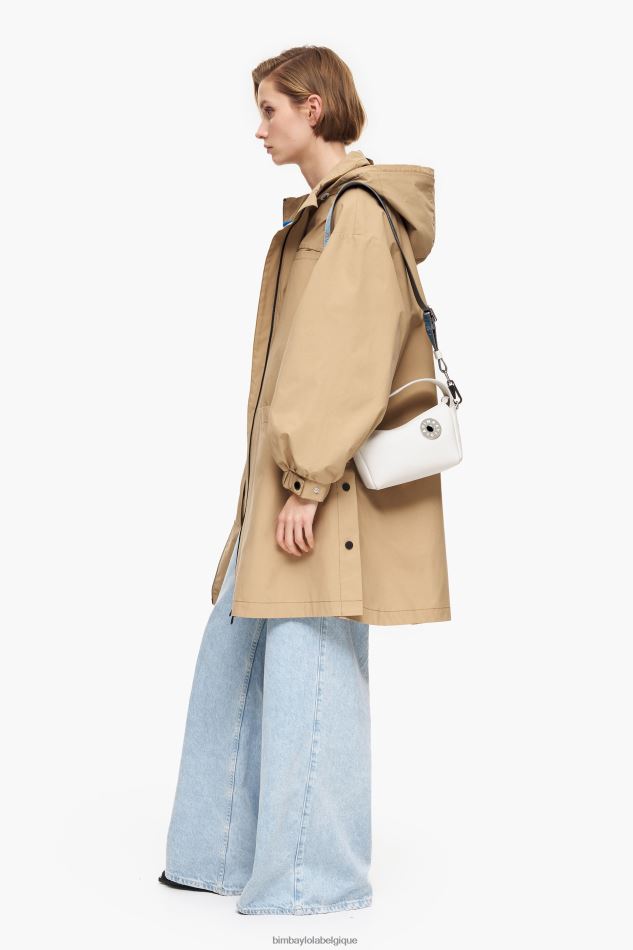 accessoires Bimba Y Lola sac hobo en cuir blanc HV448653