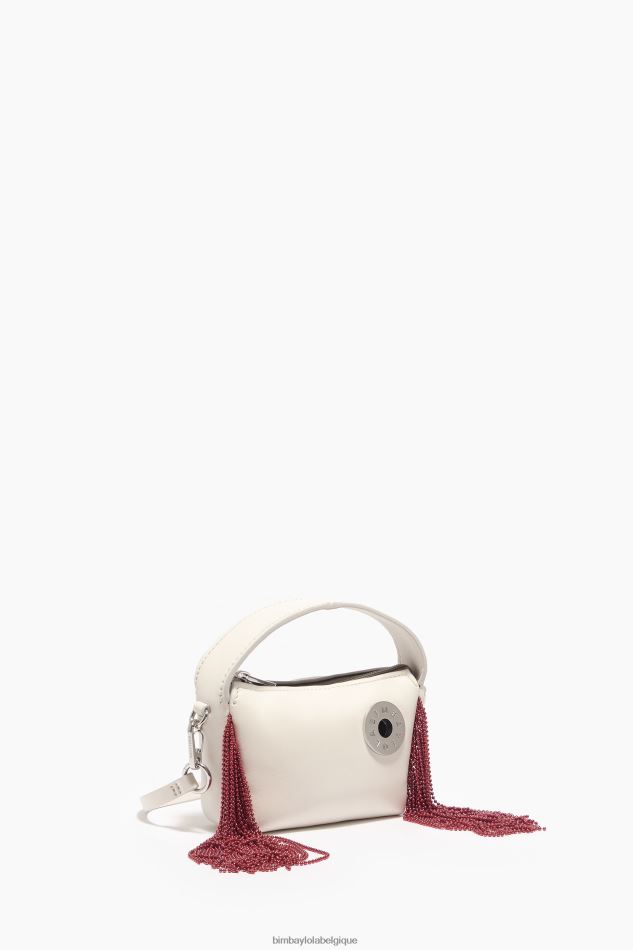 accessoires Bimba Y Lola sac hobo en cuir blanc HV448661