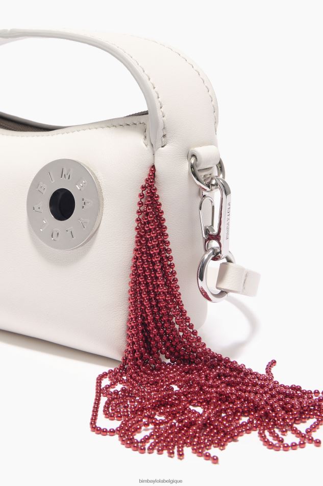 accessoires Bimba Y Lola sac hobo en cuir blanc HV448661