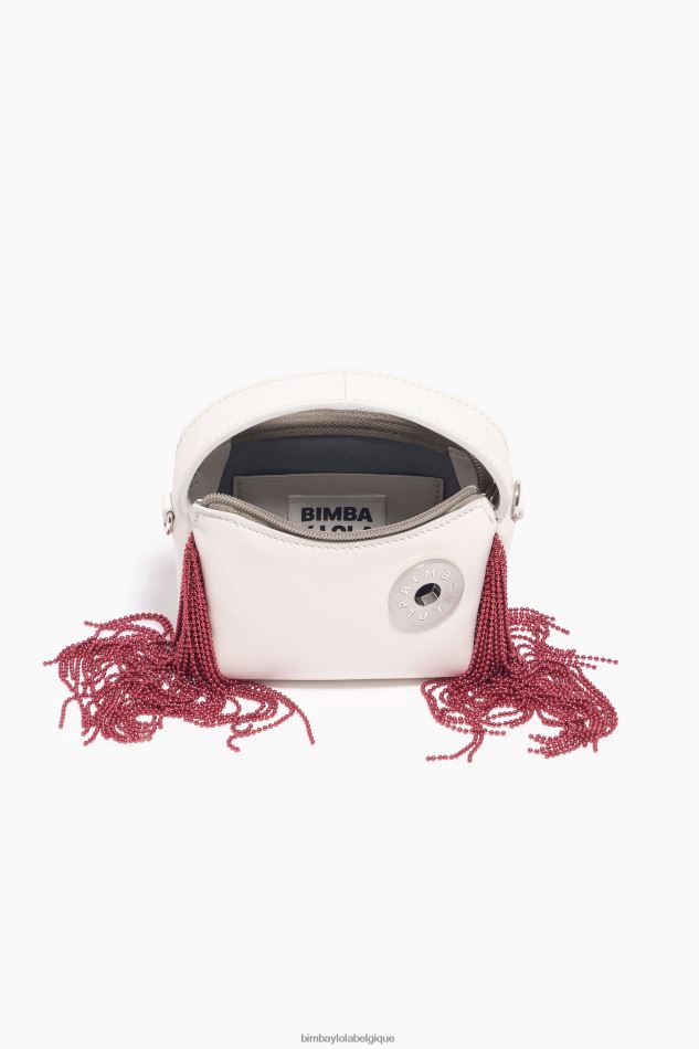 accessoires Bimba Y Lola sac hobo en cuir blanc HV448661