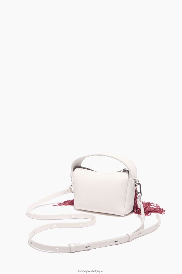 accessoires Bimba Y Lola sac hobo en cuir blanc HV448661