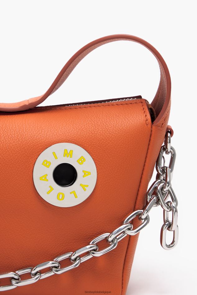 accessoires Bimba Y Lola sac hobo en cuir brique HV448655