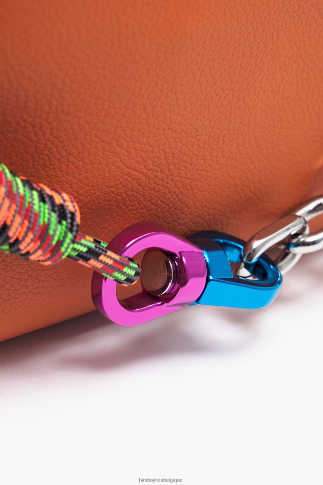 accessoires Bimba Y Lola sac hobo en cuir brique HV448655