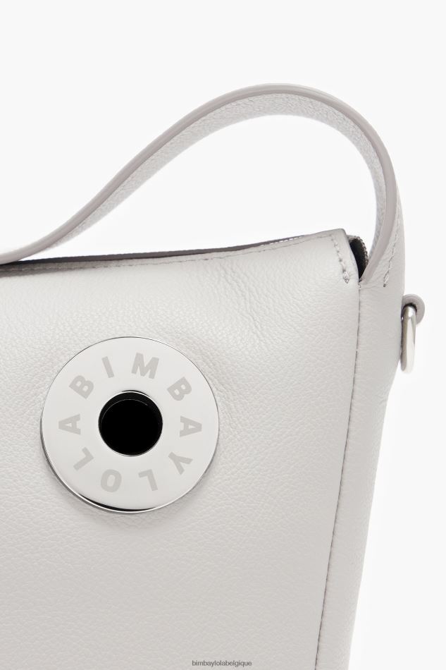 accessoires Bimba Y Lola sac hobo en cuir gris HV448650