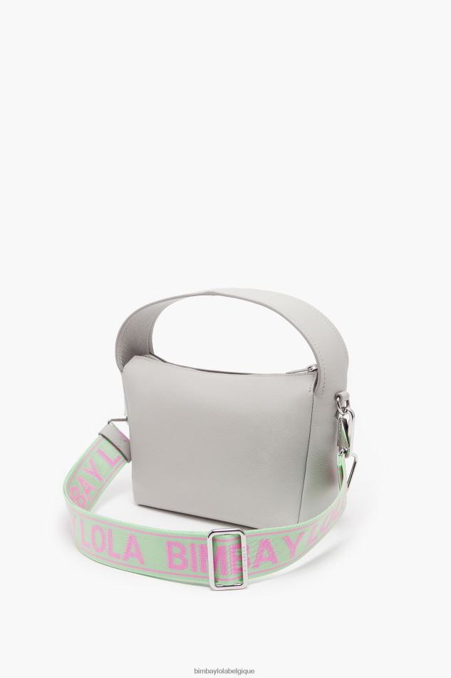 accessoires Bimba Y Lola sac hobo en cuir gris HV448650