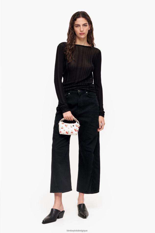 accessoires Bimba Y Lola sac hobo en cuir imprimé cerises blanc HV448659