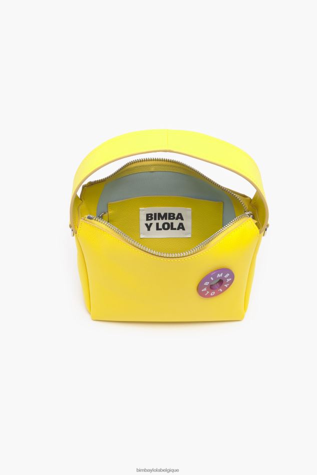 accessoires Bimba Y Lola sac hobo en cuir jaune HV448657