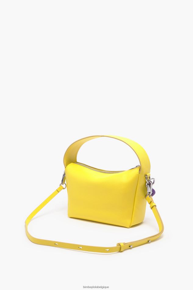 accessoires Bimba Y Lola sac hobo en cuir jaune HV448657