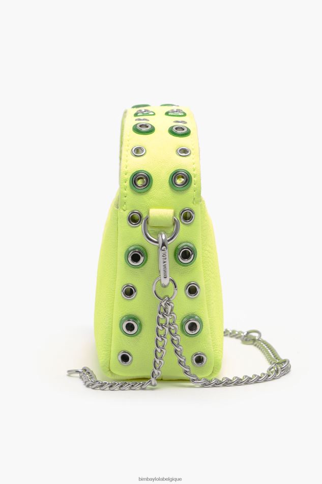 accessoires Bimba Y Lola sac hobo en cuir jaune HV448664