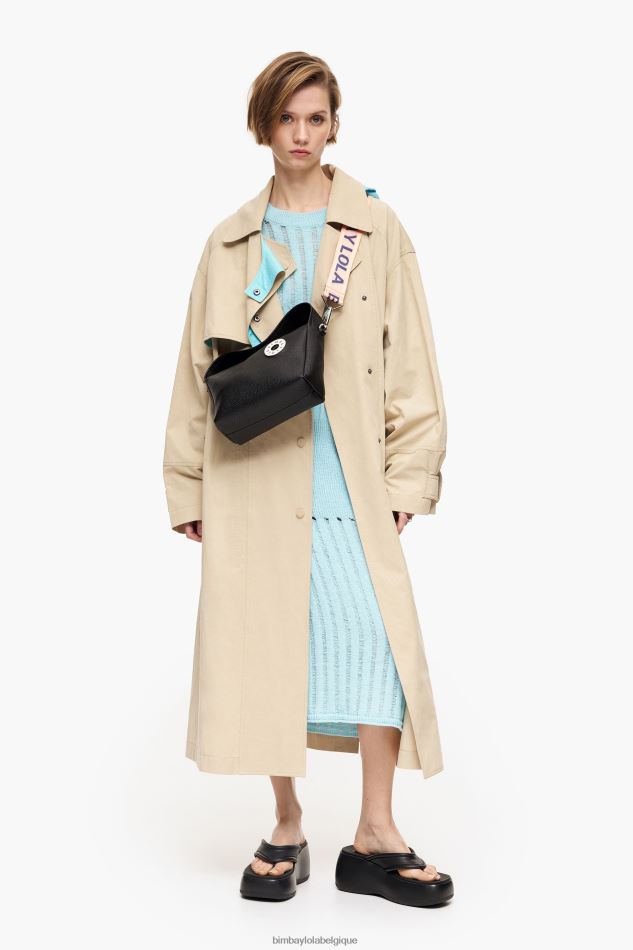 accessoires Bimba Y Lola sac hobo en cuir noir HV448651