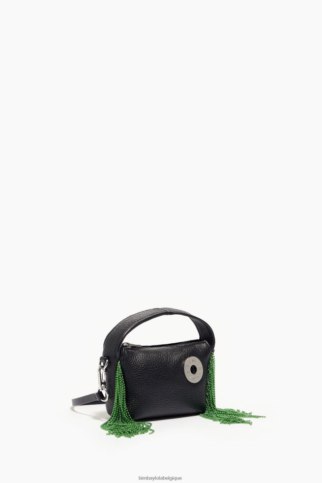 accessoires Bimba Y Lola sac hobo en cuir noir HV448662