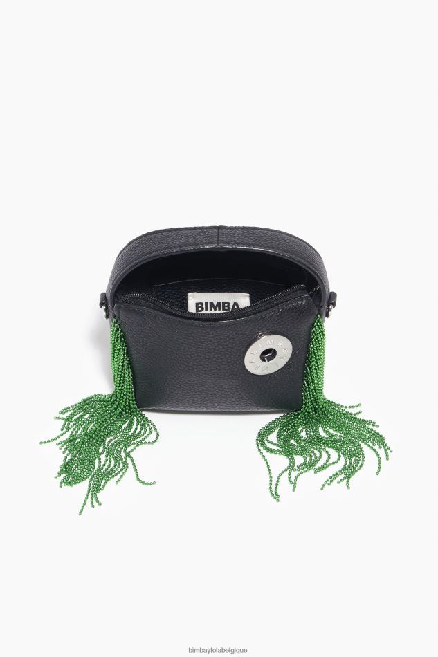 accessoires Bimba Y Lola sac hobo en cuir noir HV448662