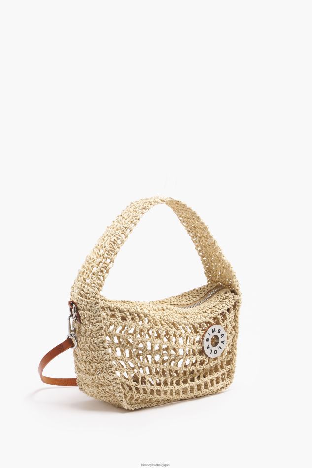 accessoires Bimba Y Lola sac hobo en raphia naturel HV44867