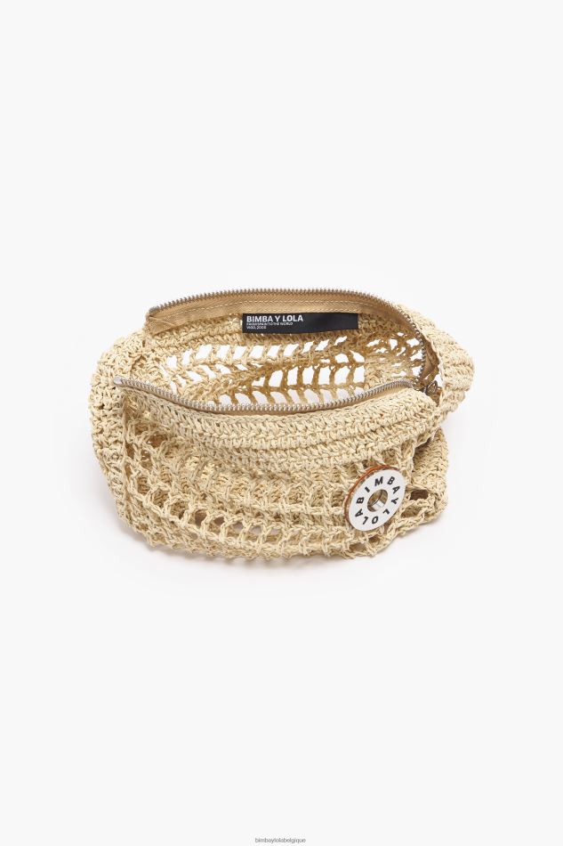 accessoires Bimba Y Lola sac hobo en raphia naturel HV44867