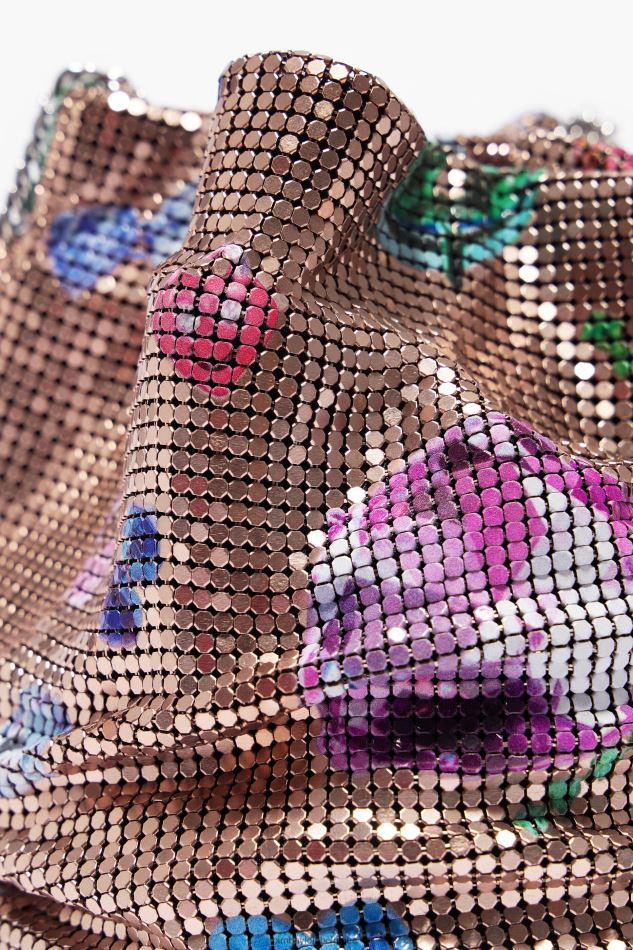 accessoires Bimba Y Lola sac seau en résille à imprimé bijoux tombés doré HV4486147