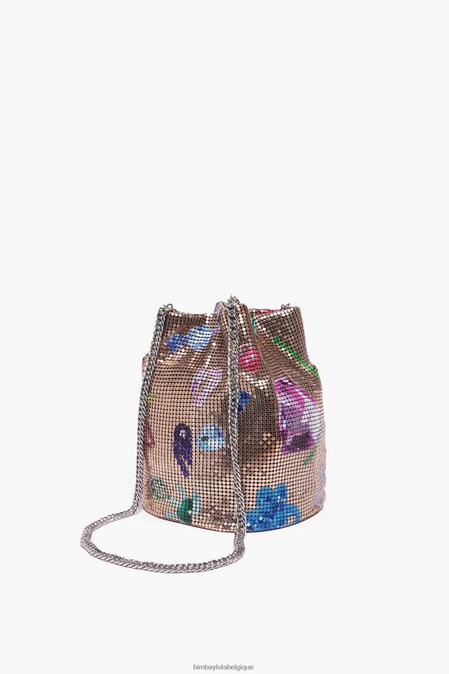 accessoires Bimba Y Lola sac seau en résille à imprimé bijoux tombés doré HV4486147