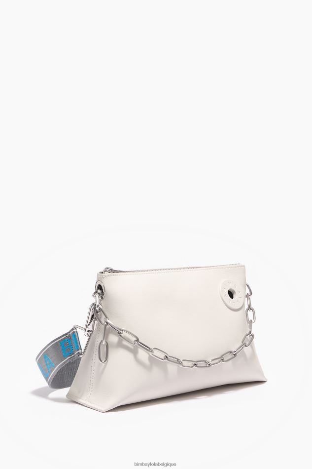 accessoires Bimba Y Lola sac trapèze en cuir blanc HV448644
