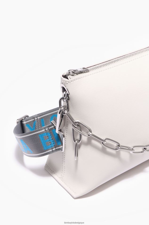 accessoires Bimba Y Lola sac trapèze en cuir blanc HV448644