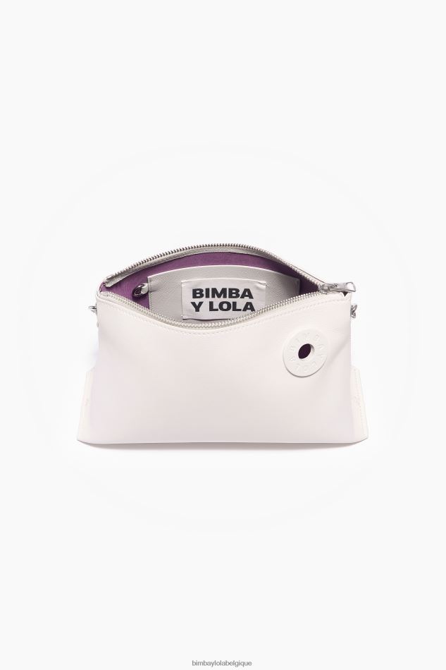 accessoires Bimba Y Lola sac trapèze en cuir blanc HV448644
