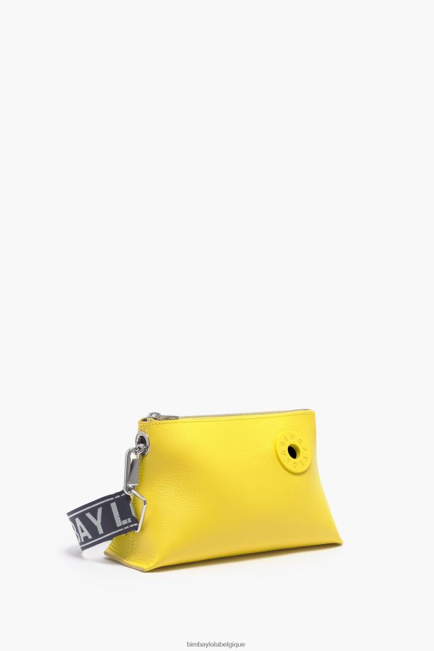 accessoires Bimba Y Lola sac trapèze en cuir jaune HV448648