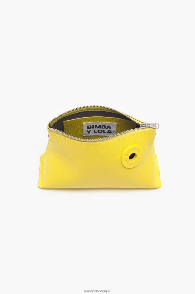 accessoires Bimba Y Lola sac trapèze en cuir jaune HV448648