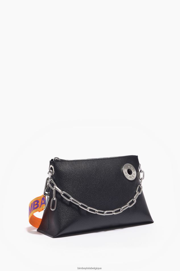 accessoires Bimba Y Lola sac trapèze en cuir noir HV448645