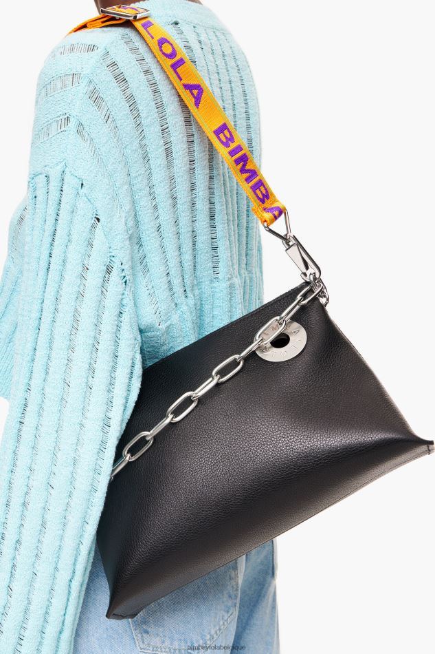 accessoires Bimba Y Lola sac trapèze en cuir noir HV448645