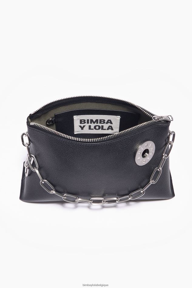 accessoires Bimba Y Lola sac trapèze en cuir noir HV448645